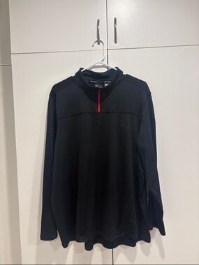 Spyder Black Long Sleeve Pullover with Red Zip Trim